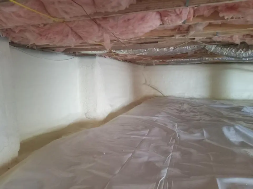 Crawl space encapsulation with closed-cell spray foam for Attic Insulation in Pomfret