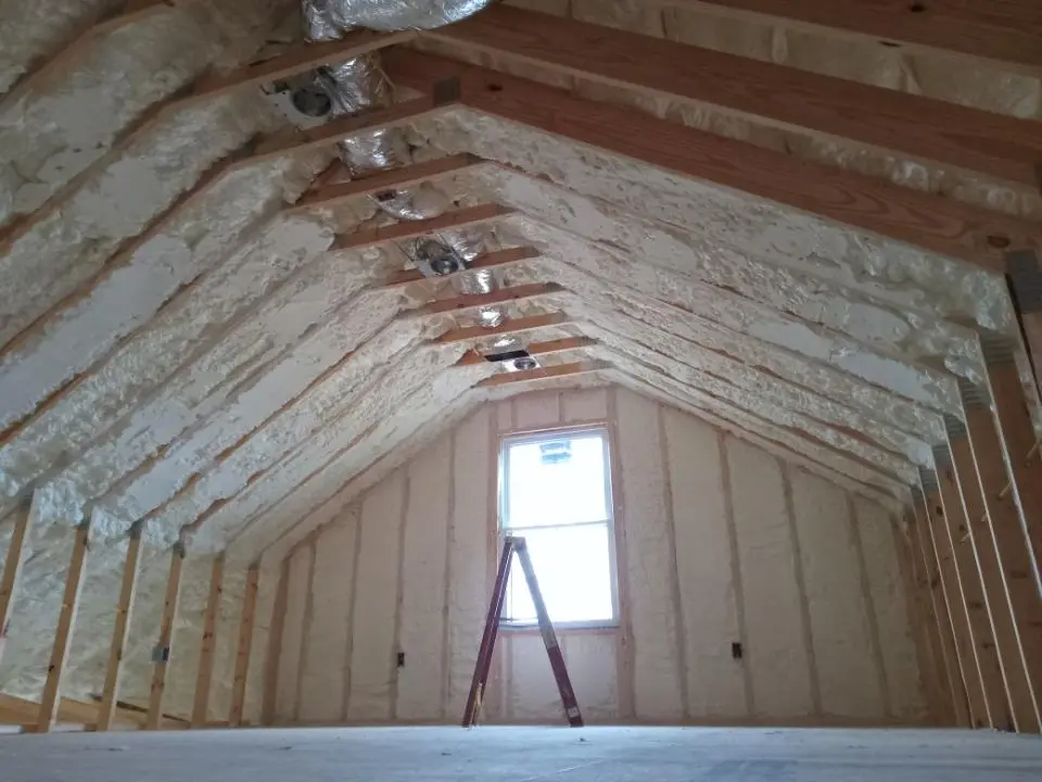 Spray foam roofing application for Crawl Space Insulation project in Pomfret